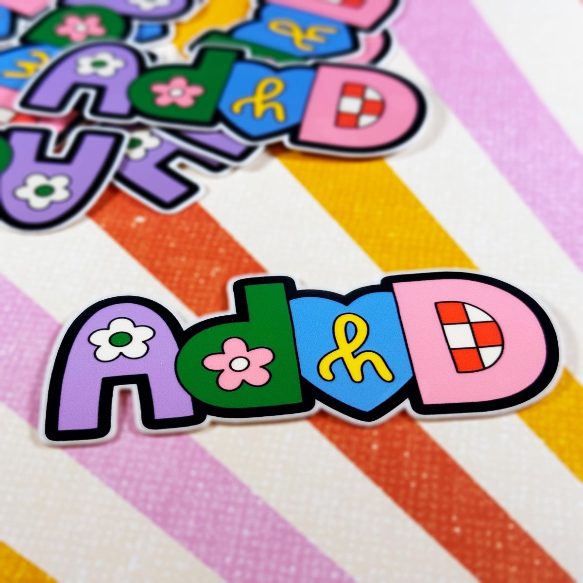 ADHD Letters • Die - Cut Vinyl Sticker brat slaps