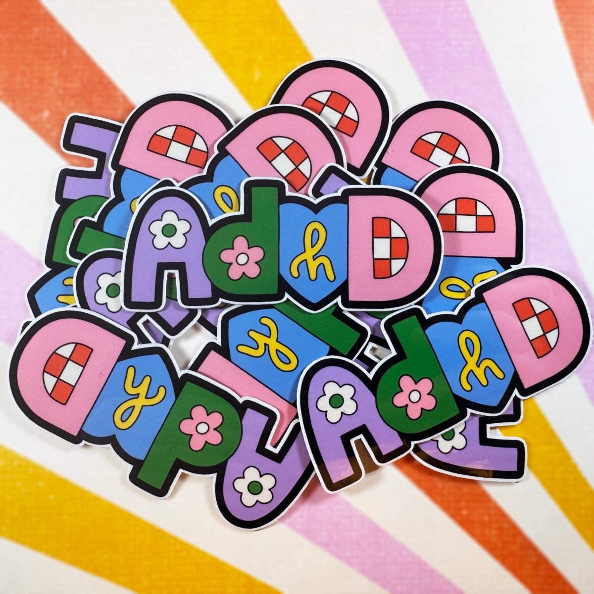 ADHD Letters • Die - Cut Vinyl Sticker brat slaps