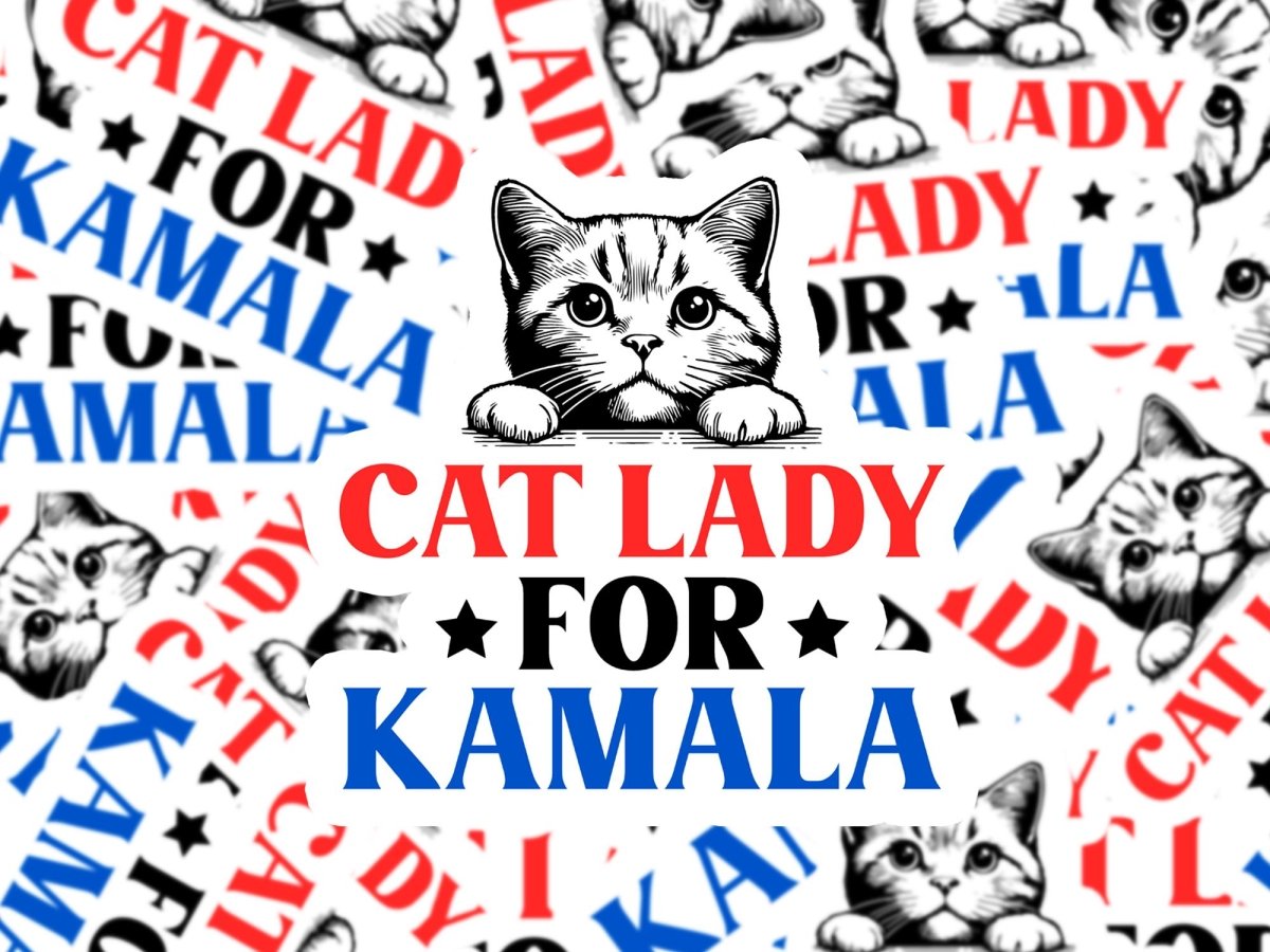 Cat Lady for Kamala • Die - Cut Vinyl Sticker brat slaps