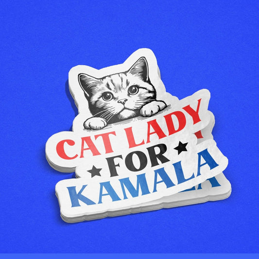 Cat Lady for Kamala • Die - Cut Vinyl Sticker brat slaps