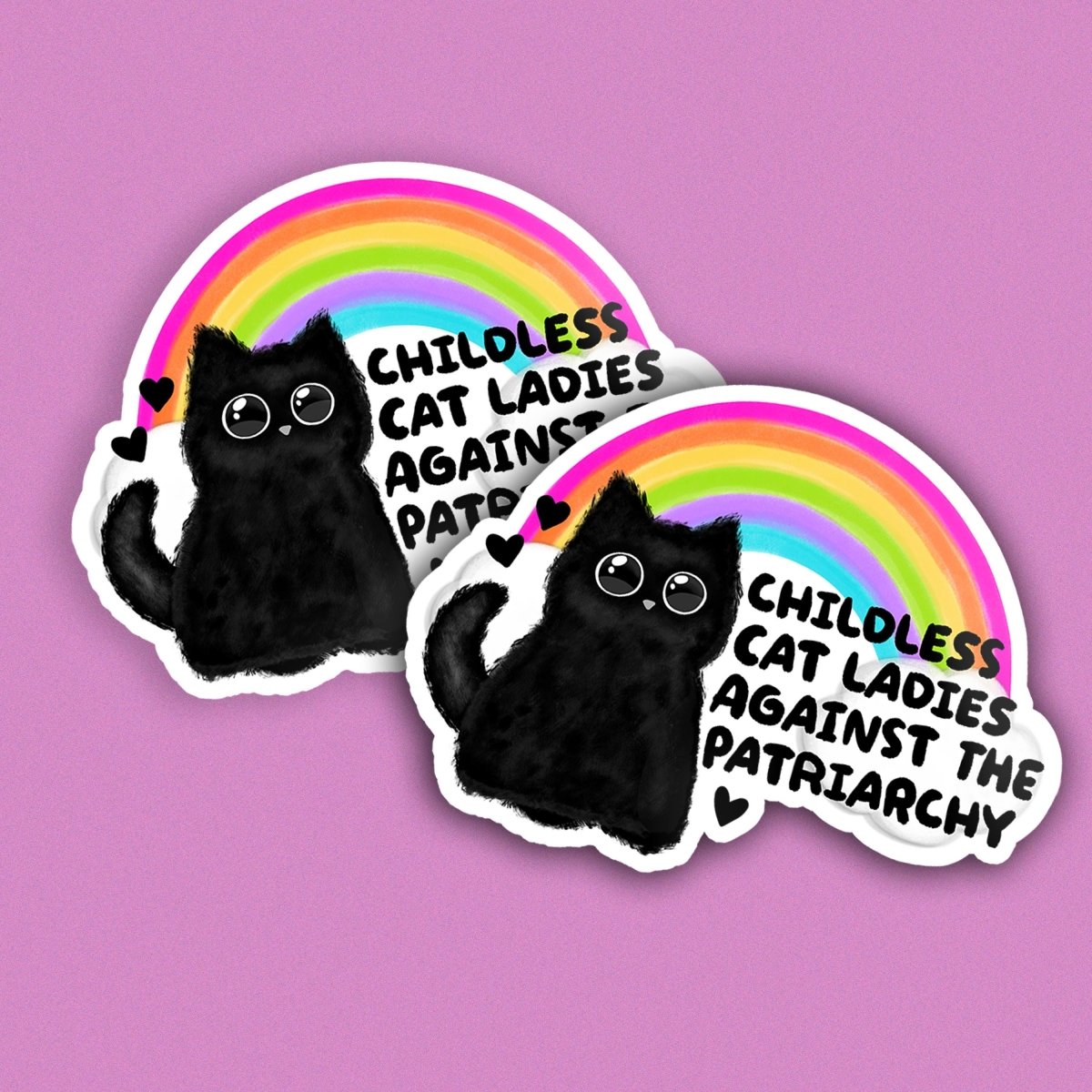 Childless Cat Ladies Against the Patriarchy • Die - Cut Vinyl Sticker brat slaps