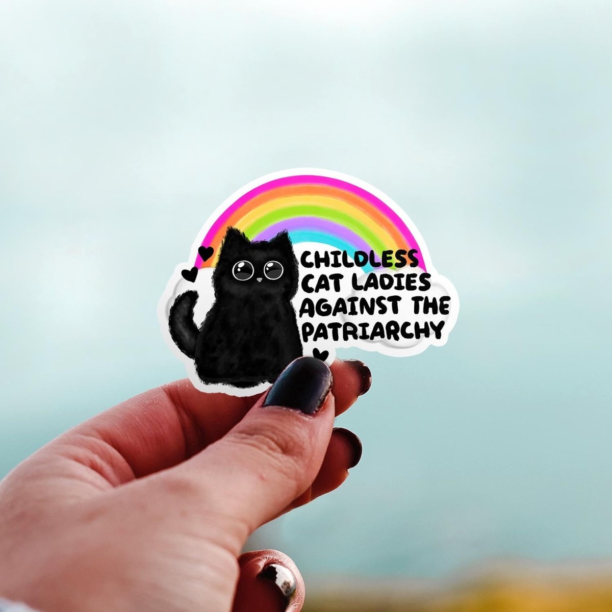 Childless Cat Ladies Against the Patriarchy • Die - Cut Vinyl Sticker brat slaps