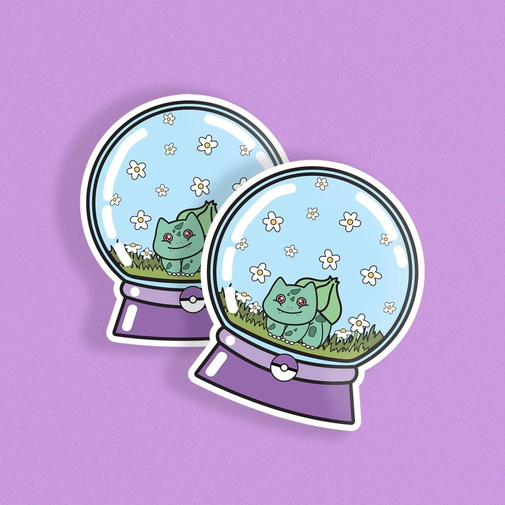 Cute Christmas Bulbasaur Pokemon Winter Snowglobe - Unique Holiday Decor, Adorable Collectible, Perfect Gift for Pokemon Fans brat slaps