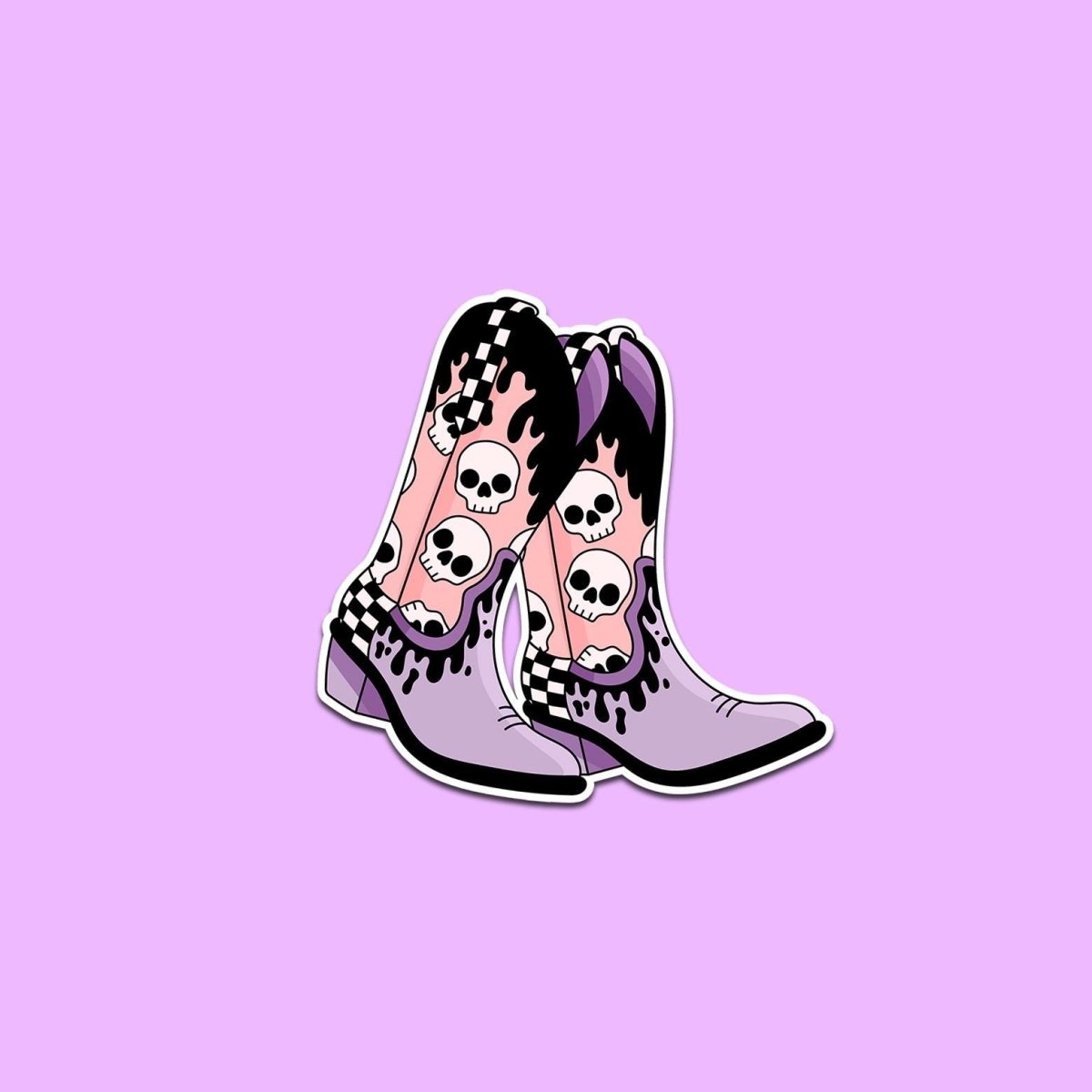 Emo Cowboy Boots • Premium Die - Cut Vinyl Sticker brat slaps