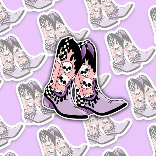 Emo Cowboy Boots • Premium Die - Cut Vinyl Sticker brat slaps