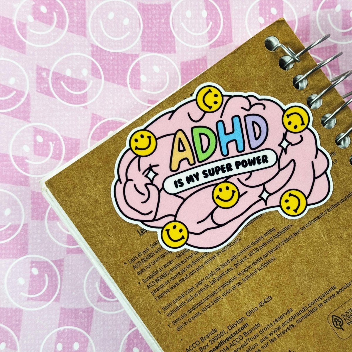 Laminated Vinyl ADHD Awareness Sticker | Cheerful Mental Health Decal | Neurodiverse Vibes in Glossy, Matte or Holo Finish brat slaps