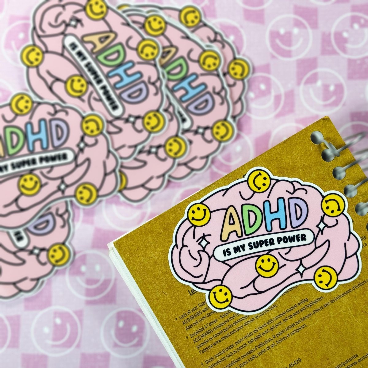 Laminated Vinyl ADHD Awareness Sticker | Cheerful Mental Health Decal | Neurodiverse Vibes in Glossy, Matte or Holo Finish brat slaps