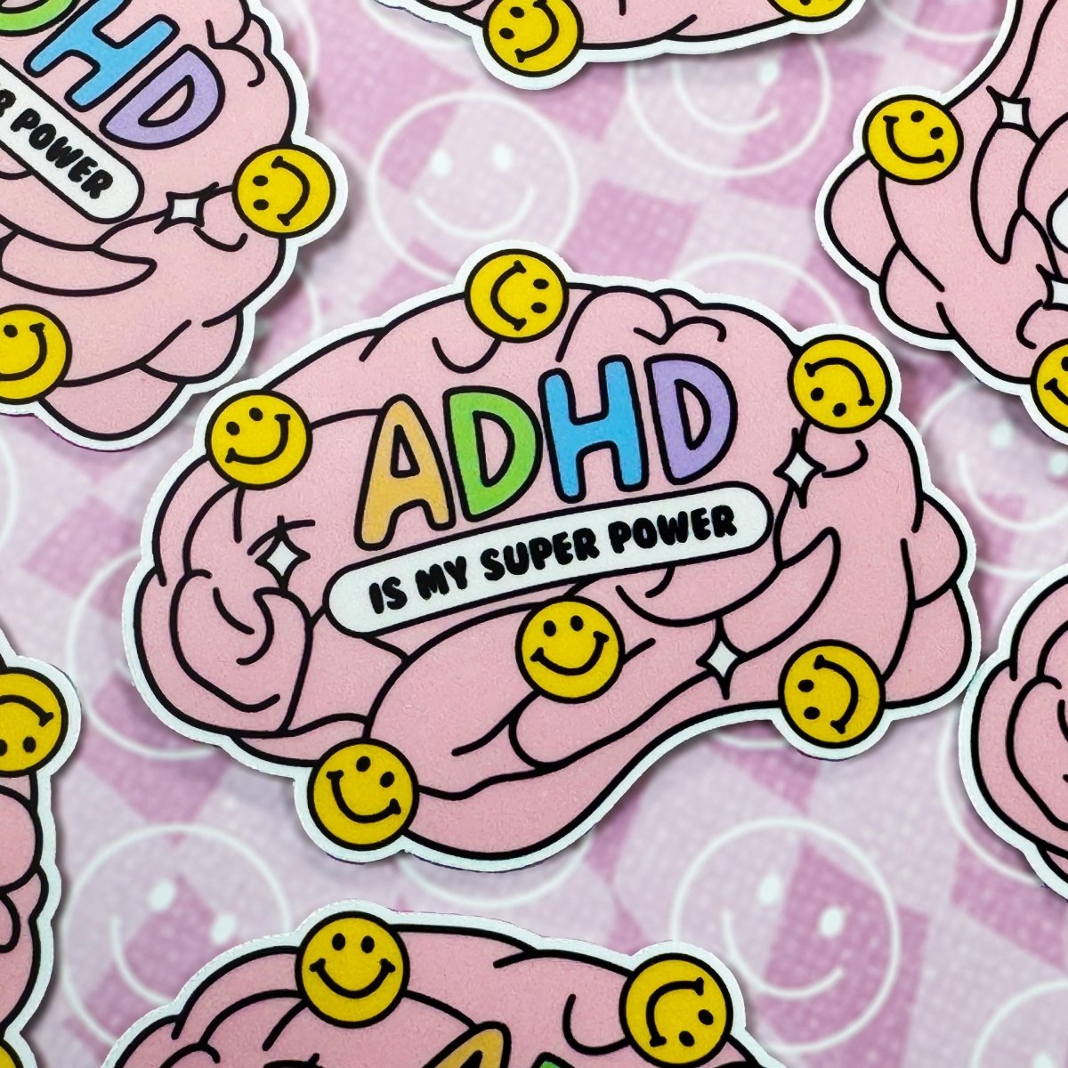 Laminated Vinyl ADHD Awareness Sticker | Cheerful Mental Health Decal | Neurodiverse Vibes in Glossy, Matte or Holo Finish brat slaps