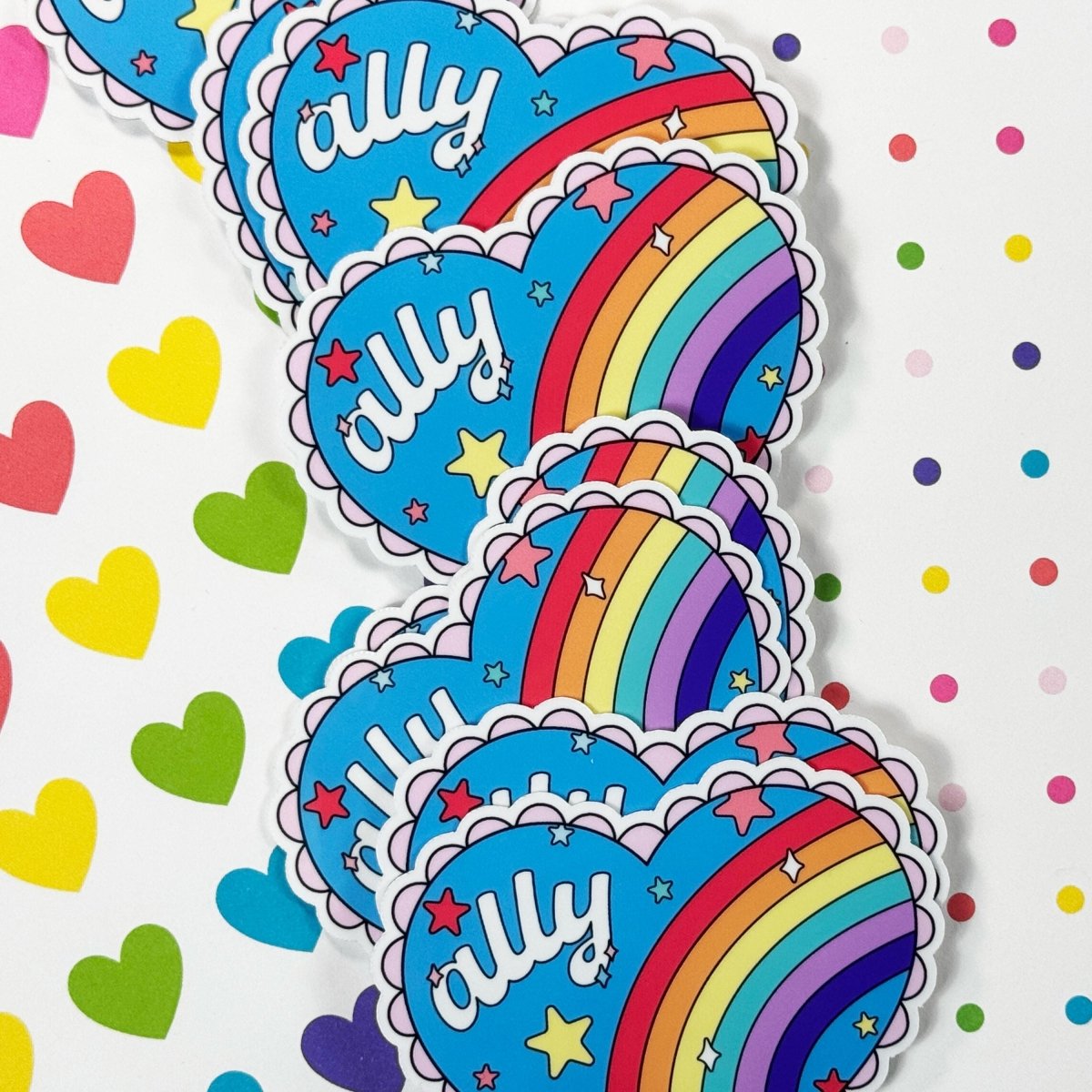 LGBTQ Ally Sticker | Pride Sticker | Durable Vinyl Decal | Support Equality & Love | Rainbow Decal for Car or Laptop brat slaps