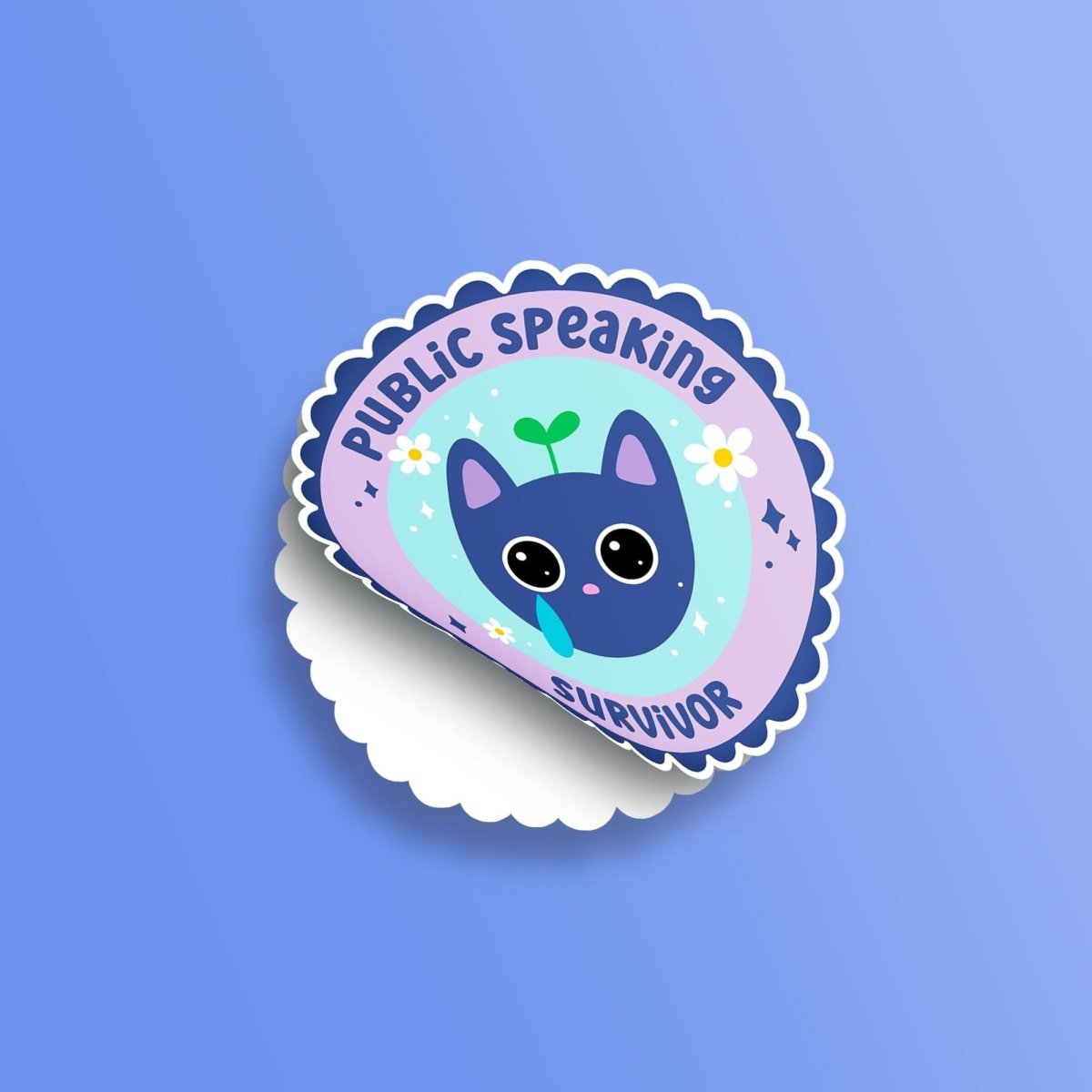 Public Speaking Survivor Badge • Premium Die - Cut Vinyl Sticker brat slaps