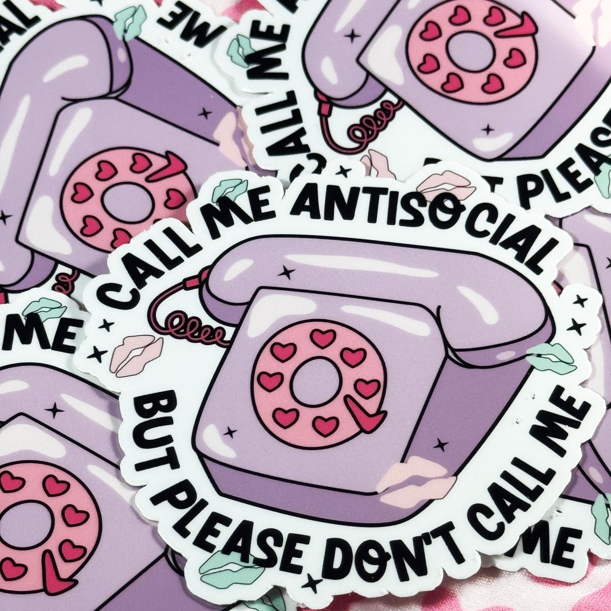 Quirky Antisocial Laminated Vinyl Sticker | Perfect Gift for Introverts & Meme Lovers in Holographic, Matte and Glossy Finish brat slaps