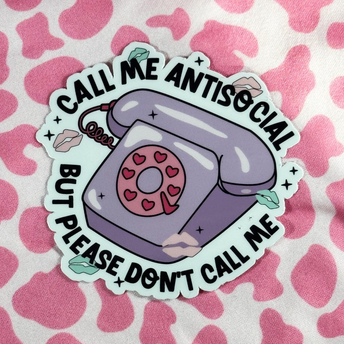 Quirky Antisocial Laminated Vinyl Sticker | Perfect Gift for Introverts & Meme Lovers in Holographic, Matte and Glossy Finish brat slaps