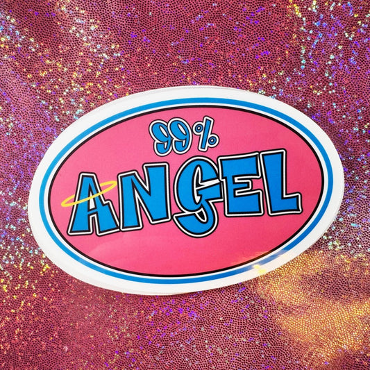 Sassy Angel Sticker: Y2K Vibe Laminated Vinyl Decal in Pink & Blue | Glossy, Matte or Holo Finish brat slaps