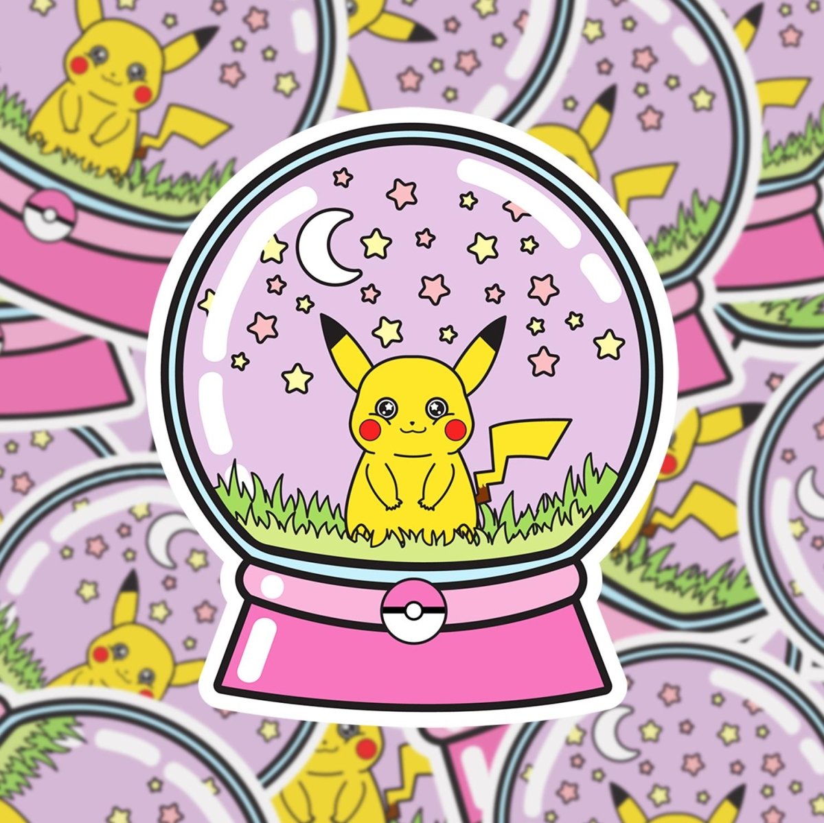 Snow Globe Pikachu • Premium Die - Cut Vinyl Sticker brat slaps