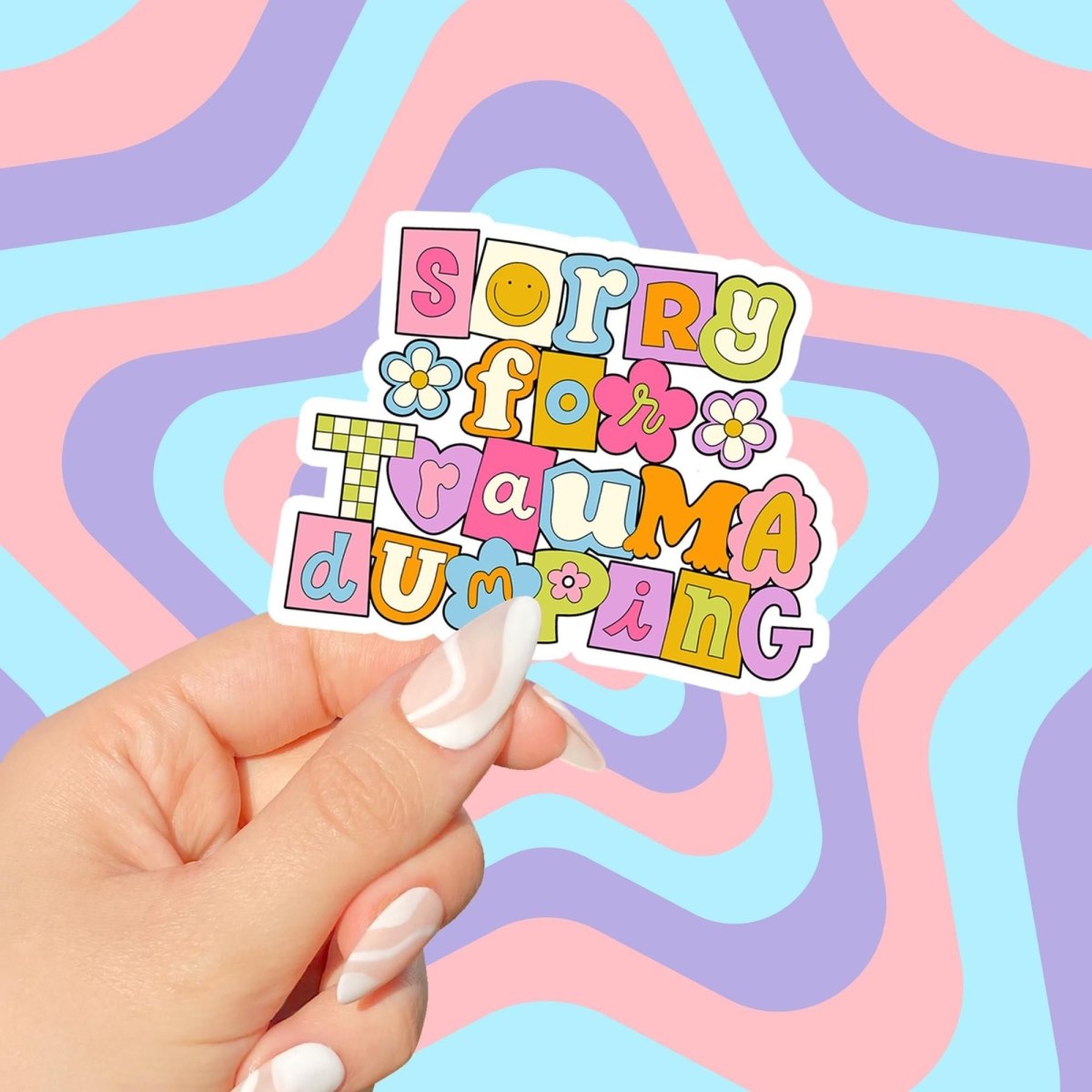 Trauma Dumping Premium Vinyl Sticker | Mental Health Humor for Therapy & Journaling Decor, Self - Care Gift, Positive Vibes, Motivational Art brat slaps